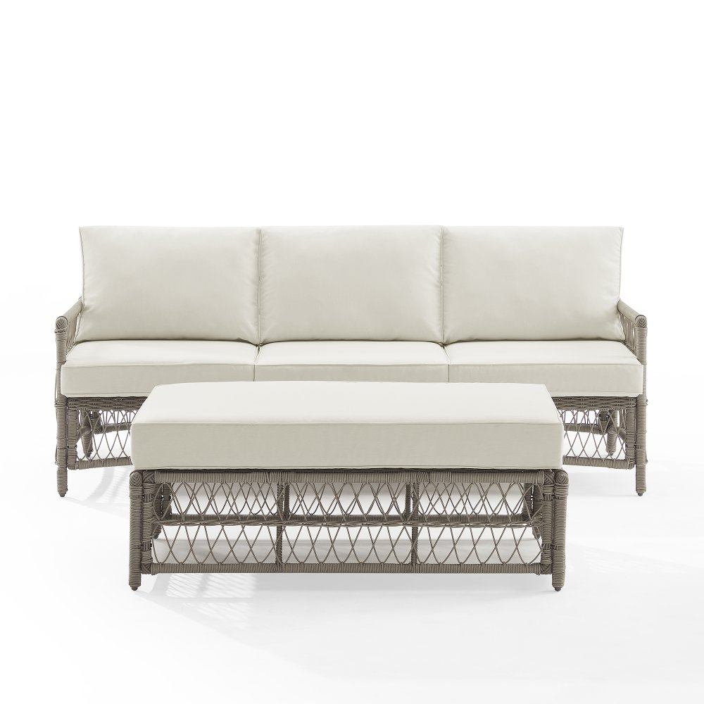 Thatcher Patio Wicker Sofa and Coffee Table Set