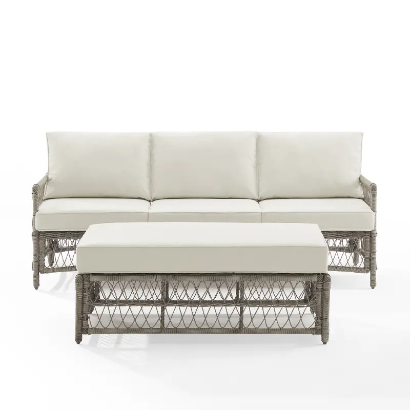 Thatcher Patio Wicker Sofa and Coffee Table Set