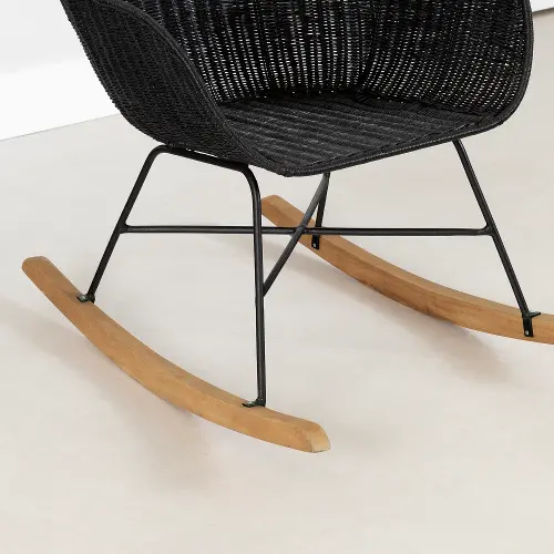 Black rattan 2024 rocking chair