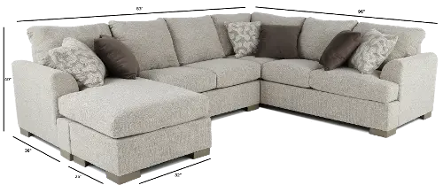 Villanova Oatmeal Taupe 2 Piece Sectional