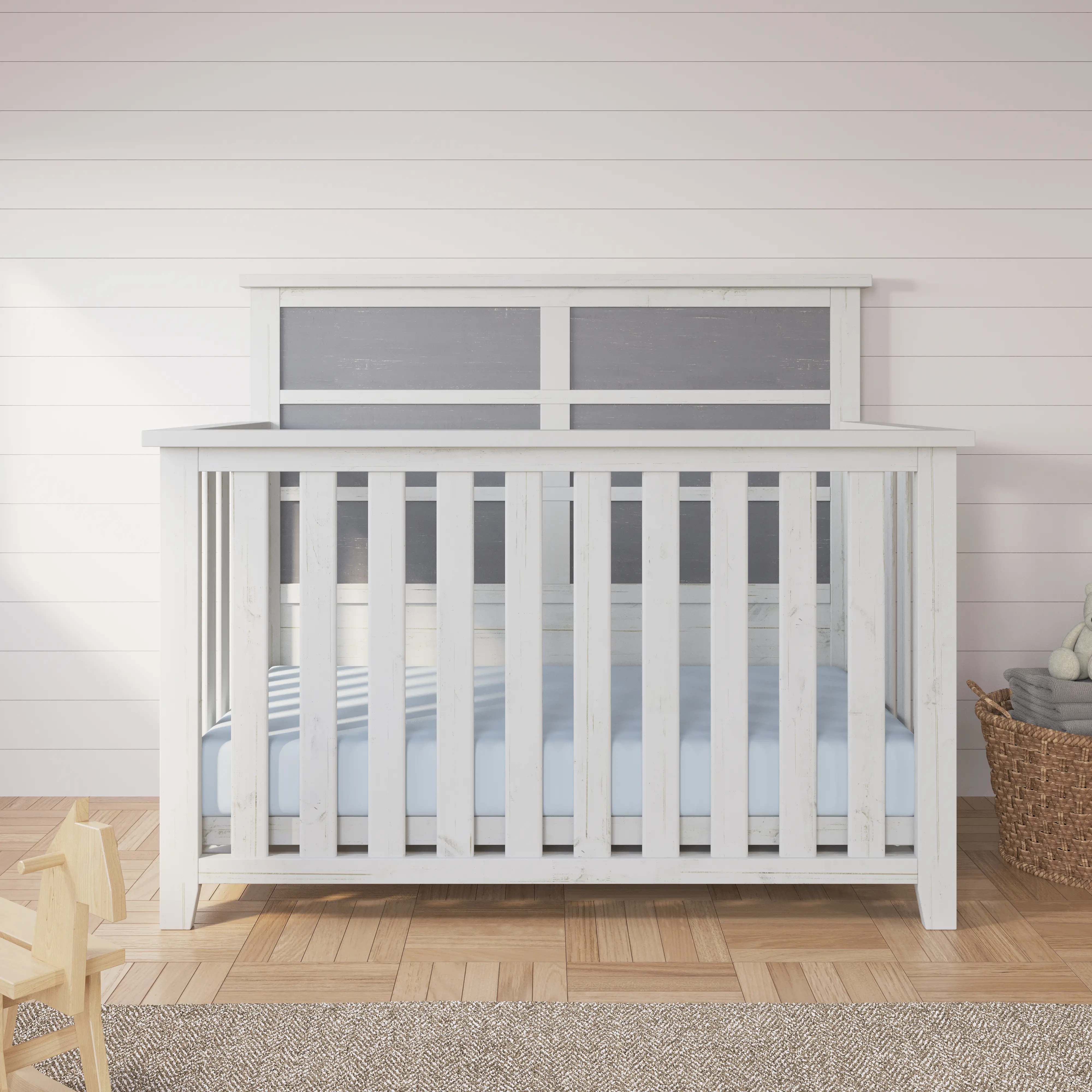 Ocean Grove 4-in-1 White and Gray Convertible Crib