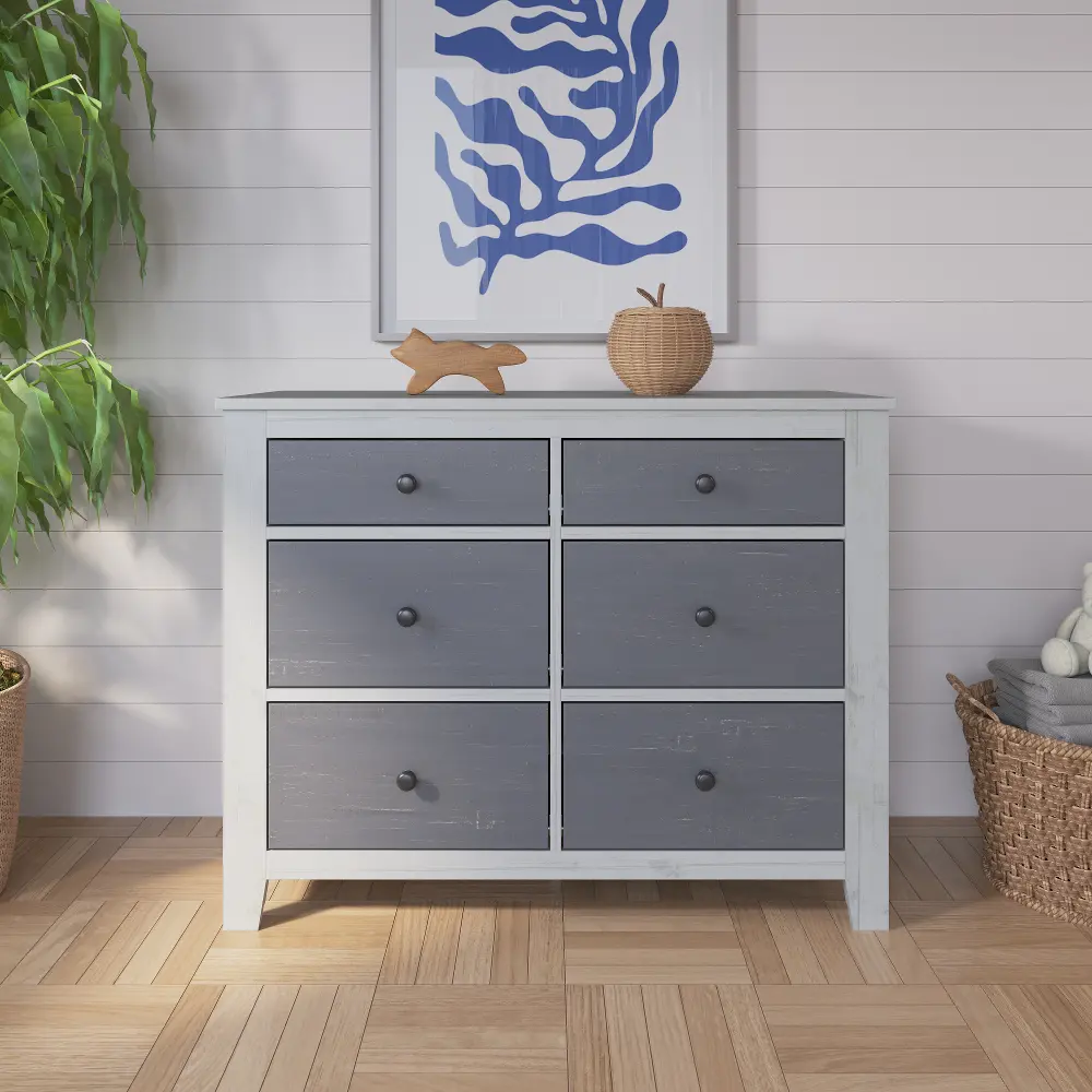 F05509.83 Ocean Grove White and Gray Double Dresser-1