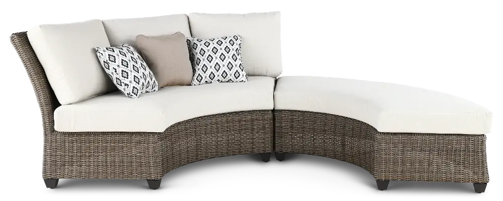 KIT/AGY075/BNCH+BACK Havana Brown and Off White Curved Patio Sofa-1