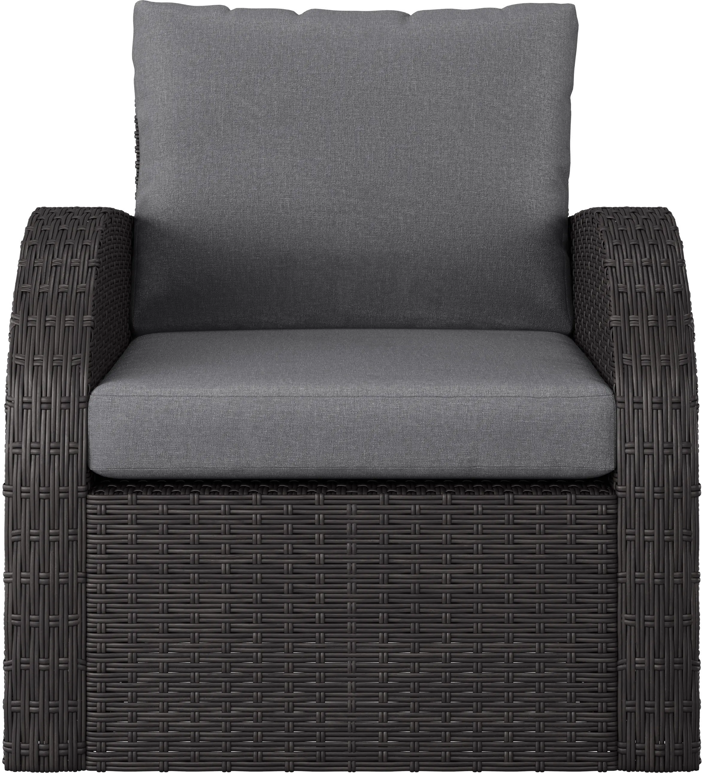 Brisbane Charcoal Gray Outdoor Wicker Chair
