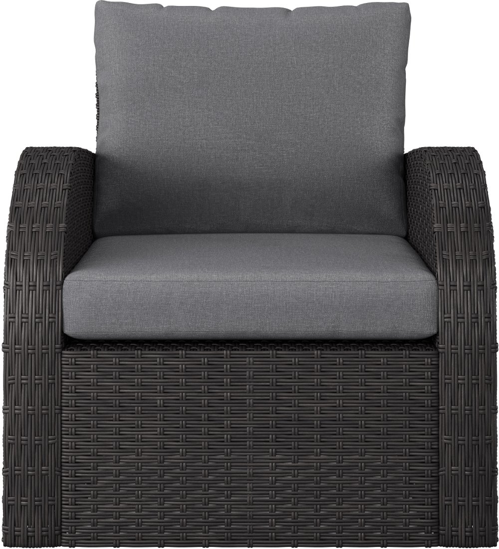 Brisbane Charcoal Gray Outdoor Wicker Chair