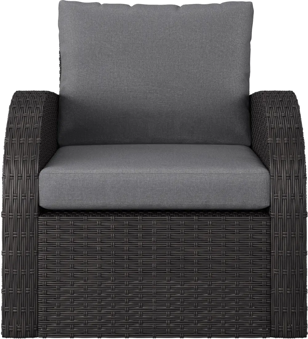 Brisbane Charcoal Gray Outdoor Wicker Chair-1