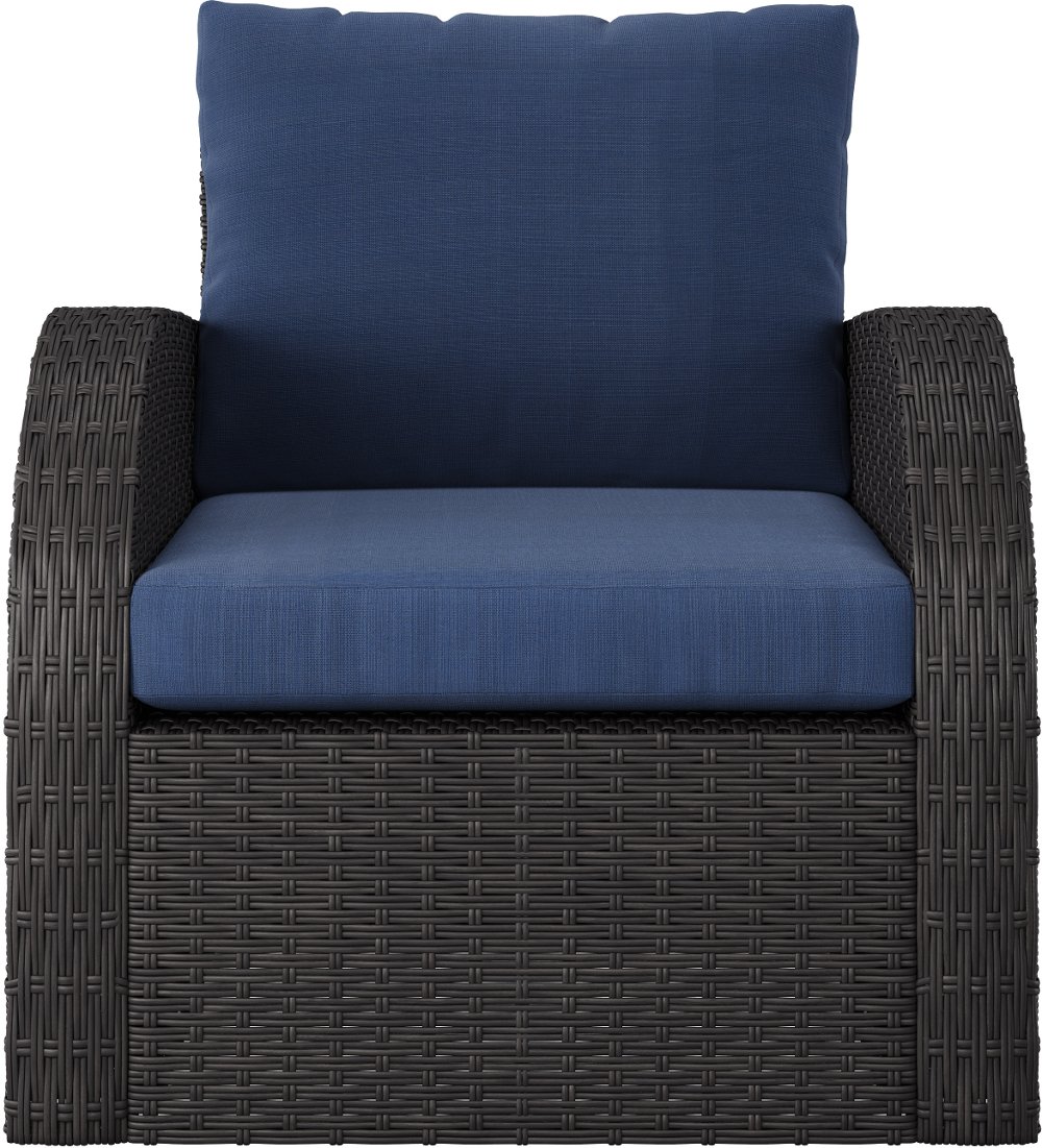 Brisbane Navy Blue Outdoor Wicker Chair