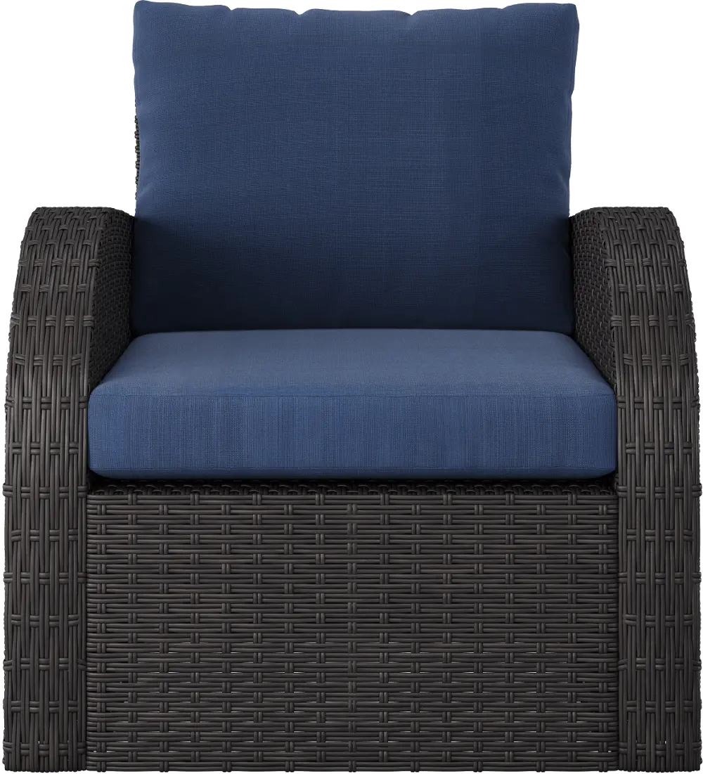 Brisbane Navy Blue Outdoor Wicker Chair-1
