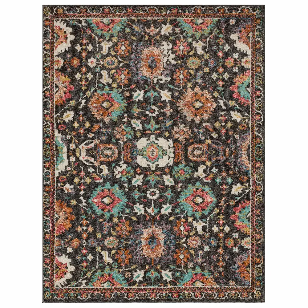 IE310-416/5X8-MARTIN Whimsey 5 x 8 Martin Black Multicolor Area Rug-1