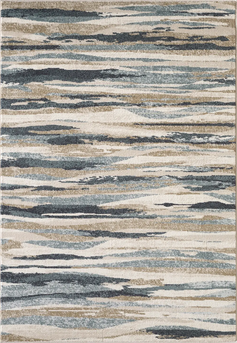 Avalon 5 x 8 Ivory Blue Landscape Area Rug-1