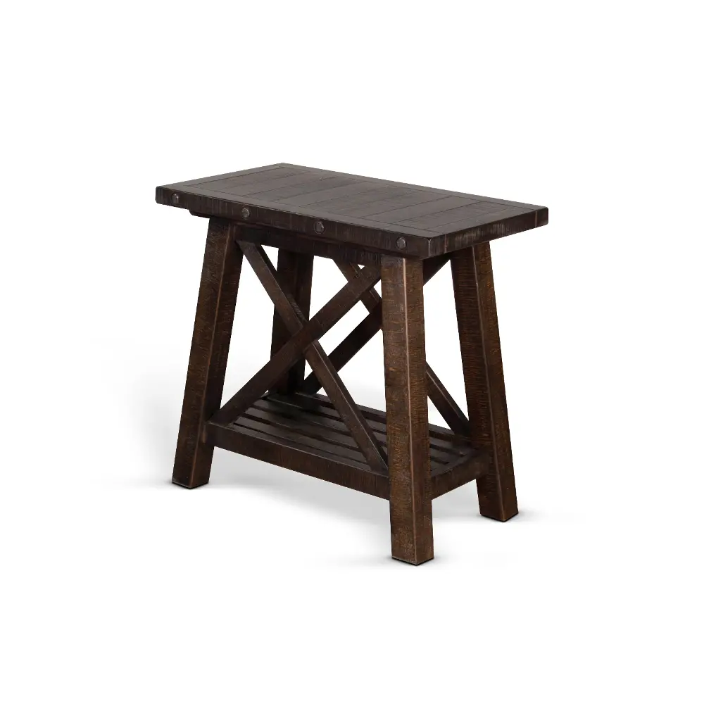 Vivian Raisin Brown Chairside Table-1