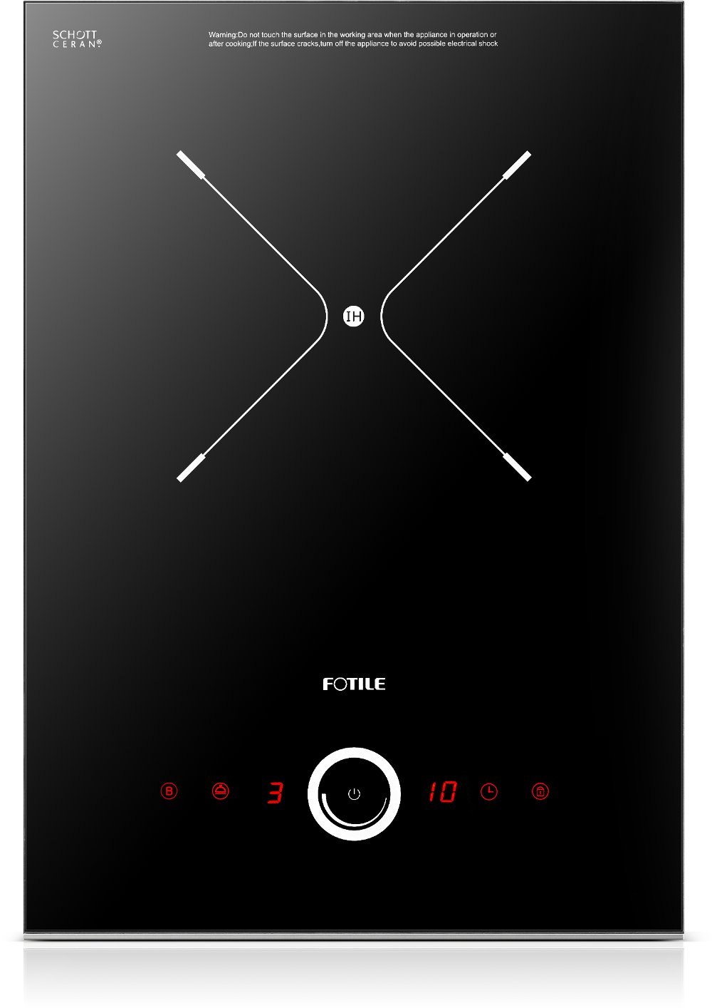 FOTILE 12 Induction Cooktop in Black Schott Ceramic Glass