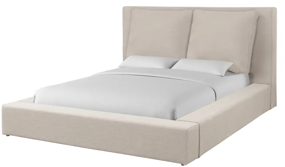 Heavenly Natural Flax Queen Upholstered Bed-1