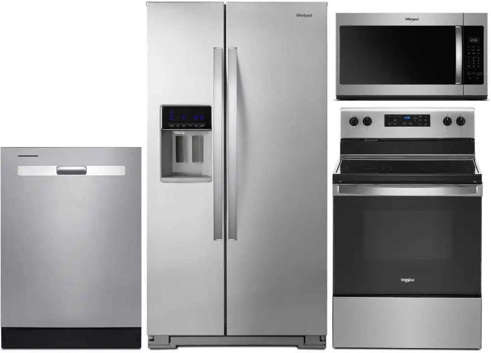 .WHP-WRS57-S/S4PCELE Whirlpool 4 Piece Electric Appliance Package - Stainless Steel-1