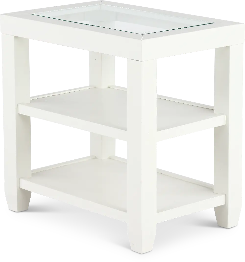 Cordero White Chairside Table-1
