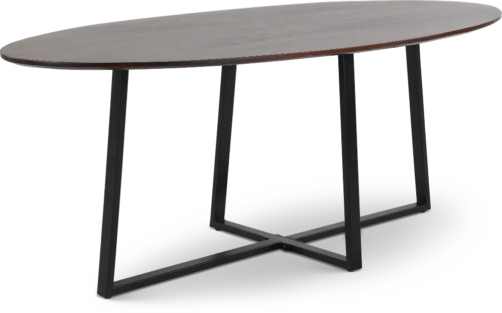 Finley Walnut Brown and Metal Dining Table-1