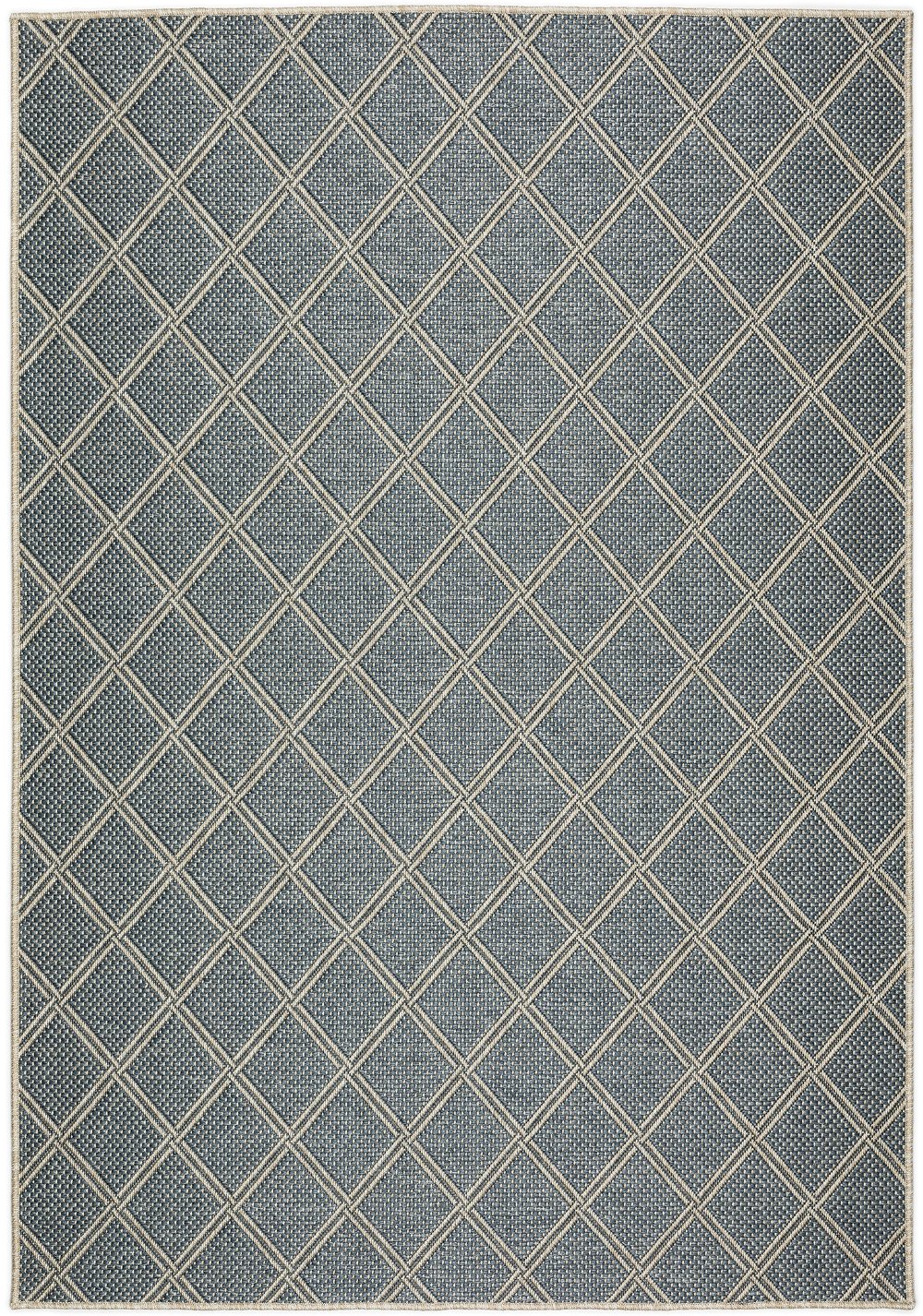 Bali 5 x 8 Lattice Denim Blue Outdoor Patio Rug