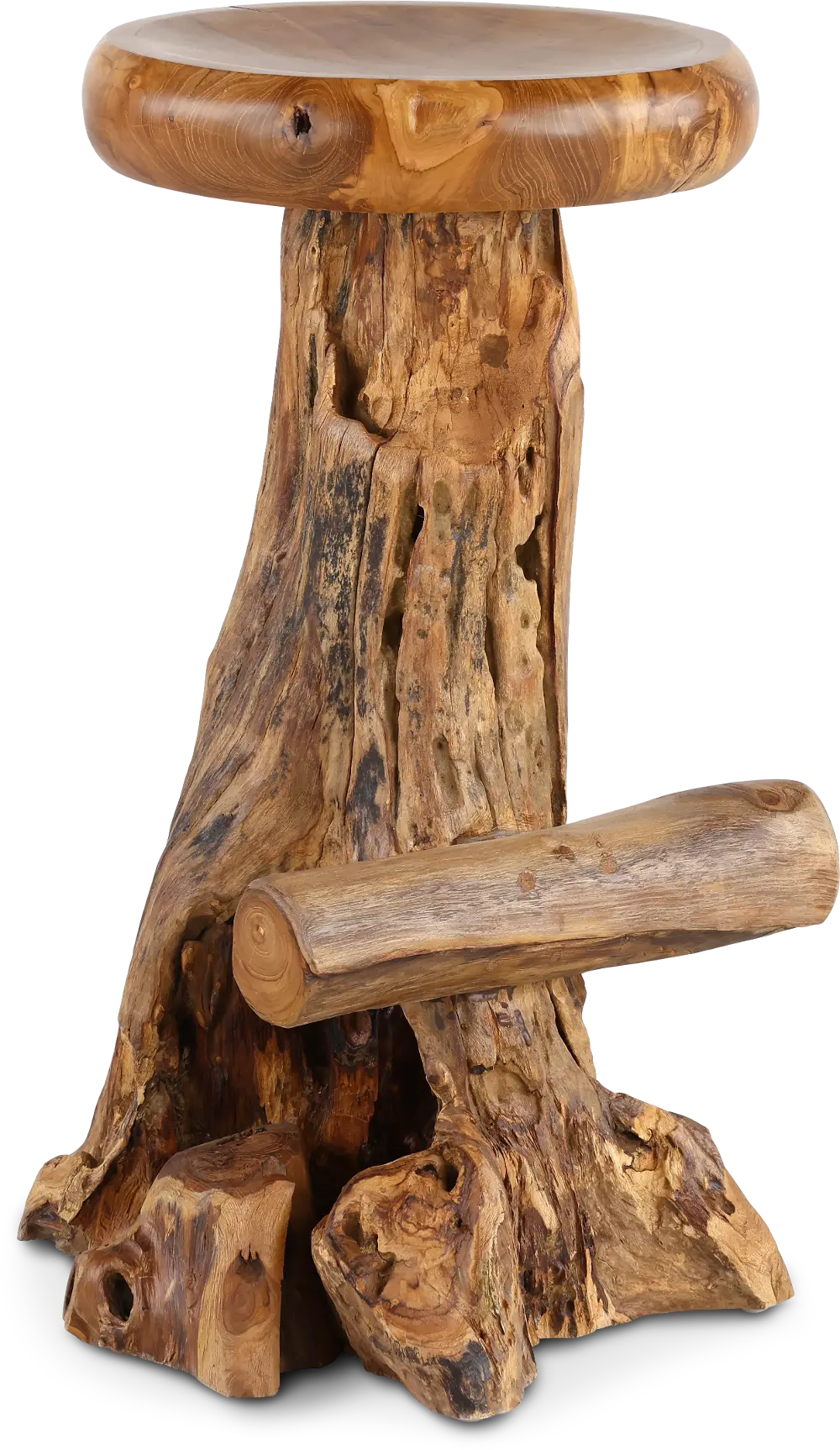 Rustic Natural Teak Root Bar Stool-1