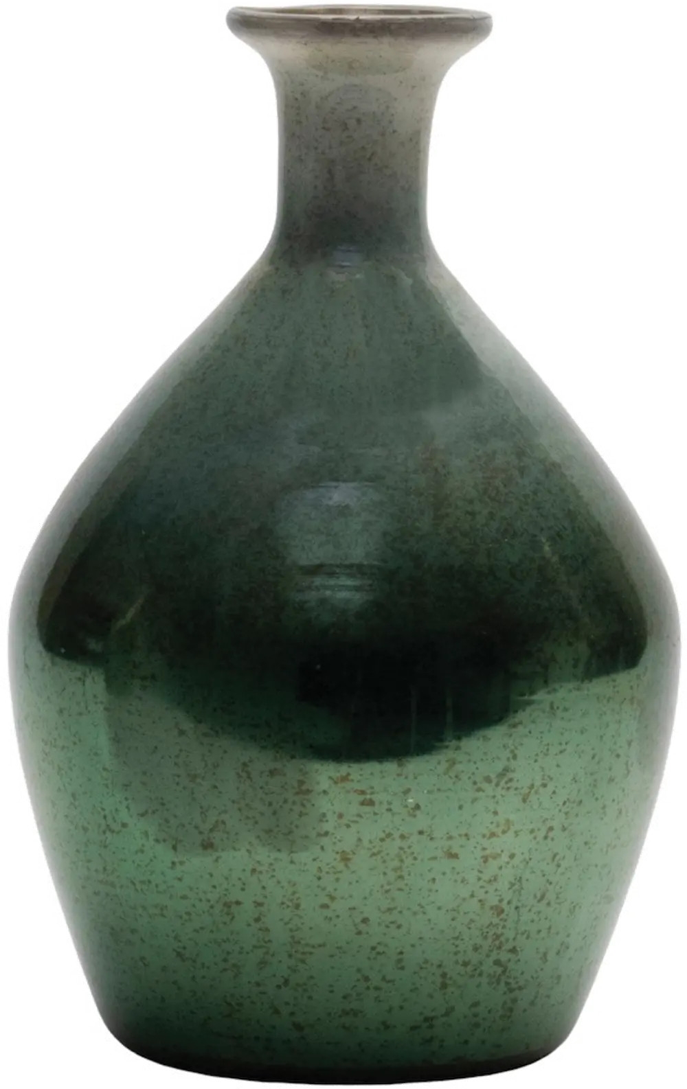 9.5 Inch Green Glass Vase-1