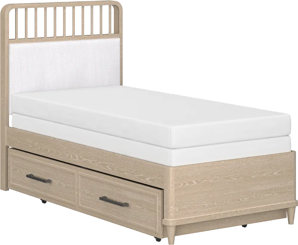 Portside Light Oak Twin Bed with Trundle-1