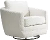 Gogh Boucle White Mid-Century Swivel Glider
