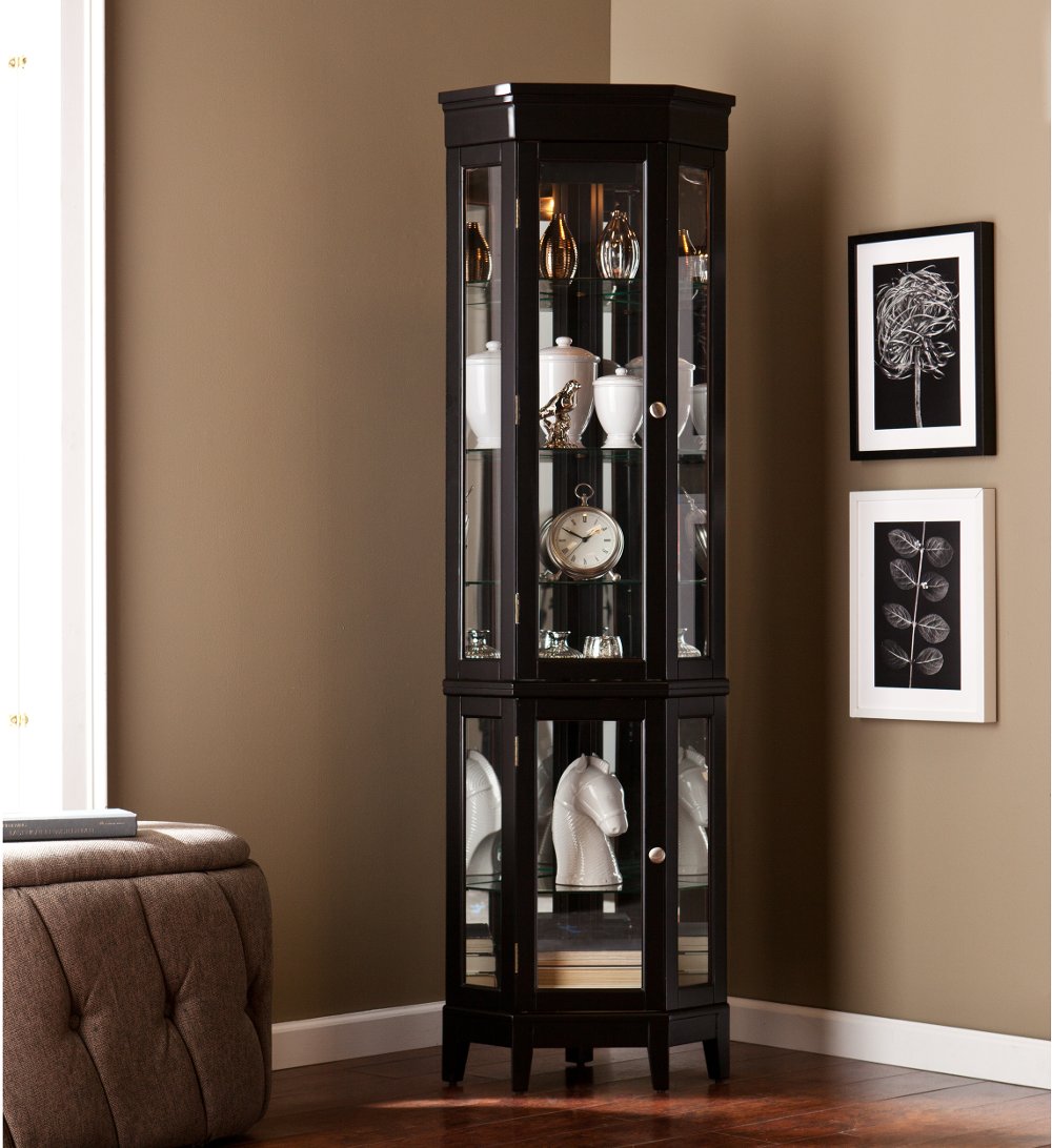 Essex Black Corner Curio Cabinet