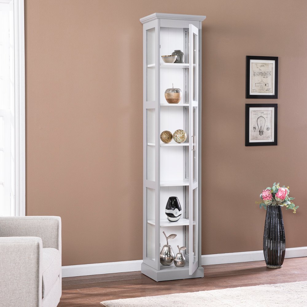 Balterley Tall Gray Curio Cabinet