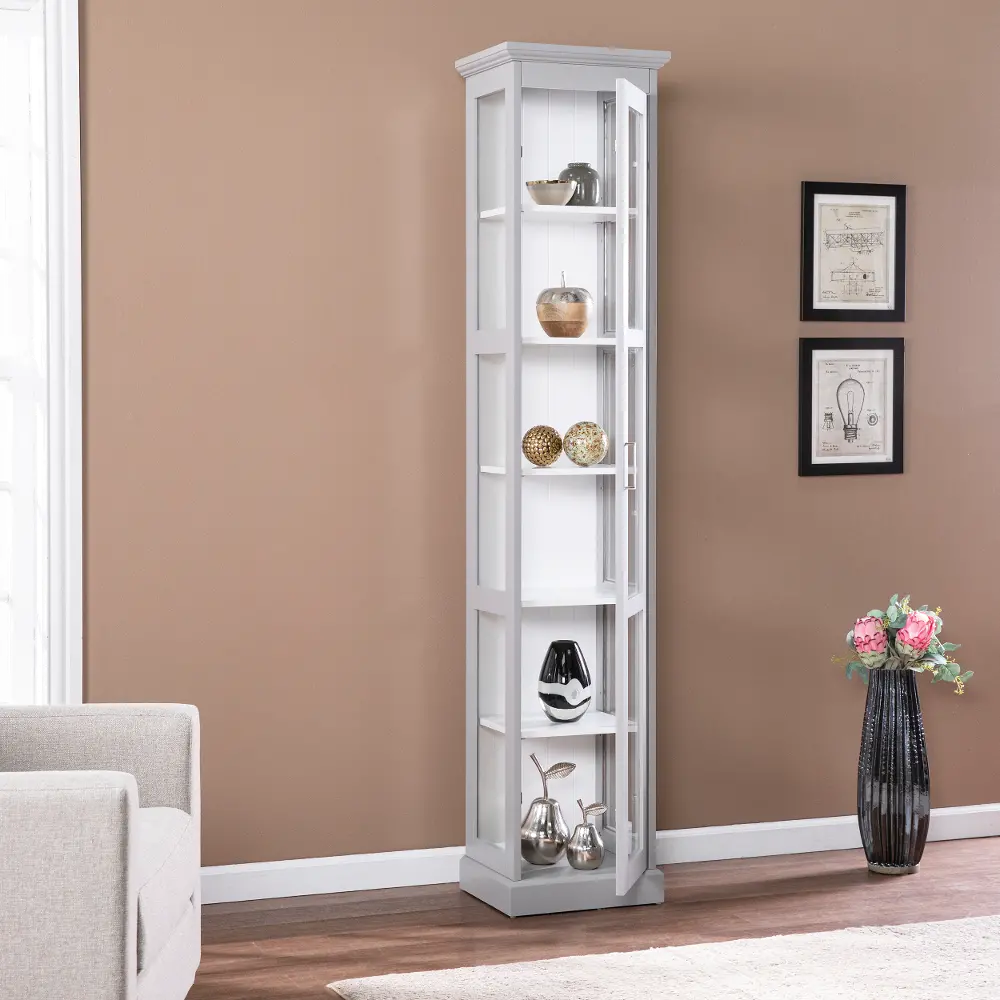 CM1103624 Balterley Tall Gray Curio Cabinet-1