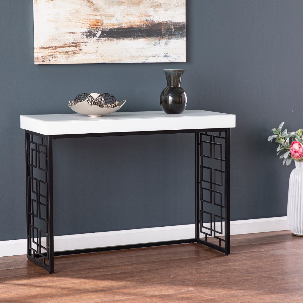 113256884 Mavden Black & White Console Table sku 113256884