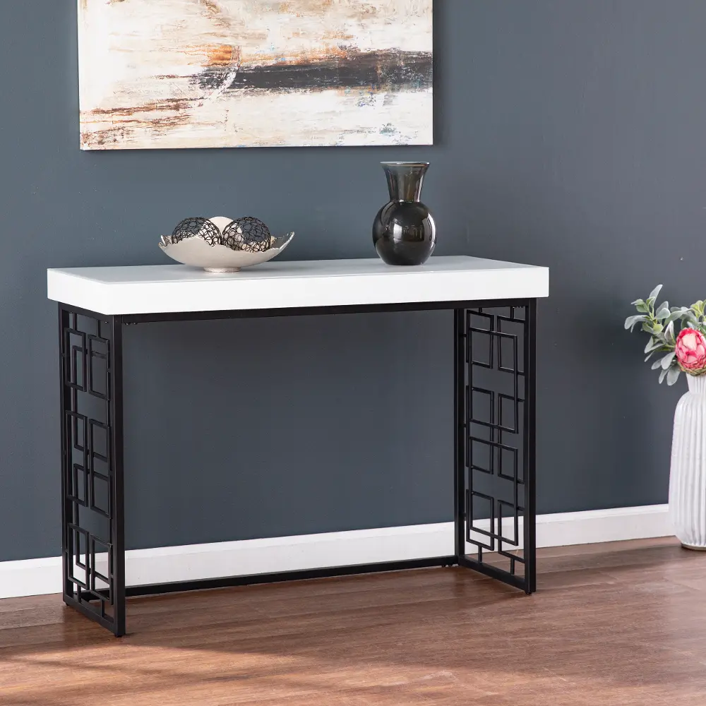 CM1104203 Mavden Black & White Console Table-1