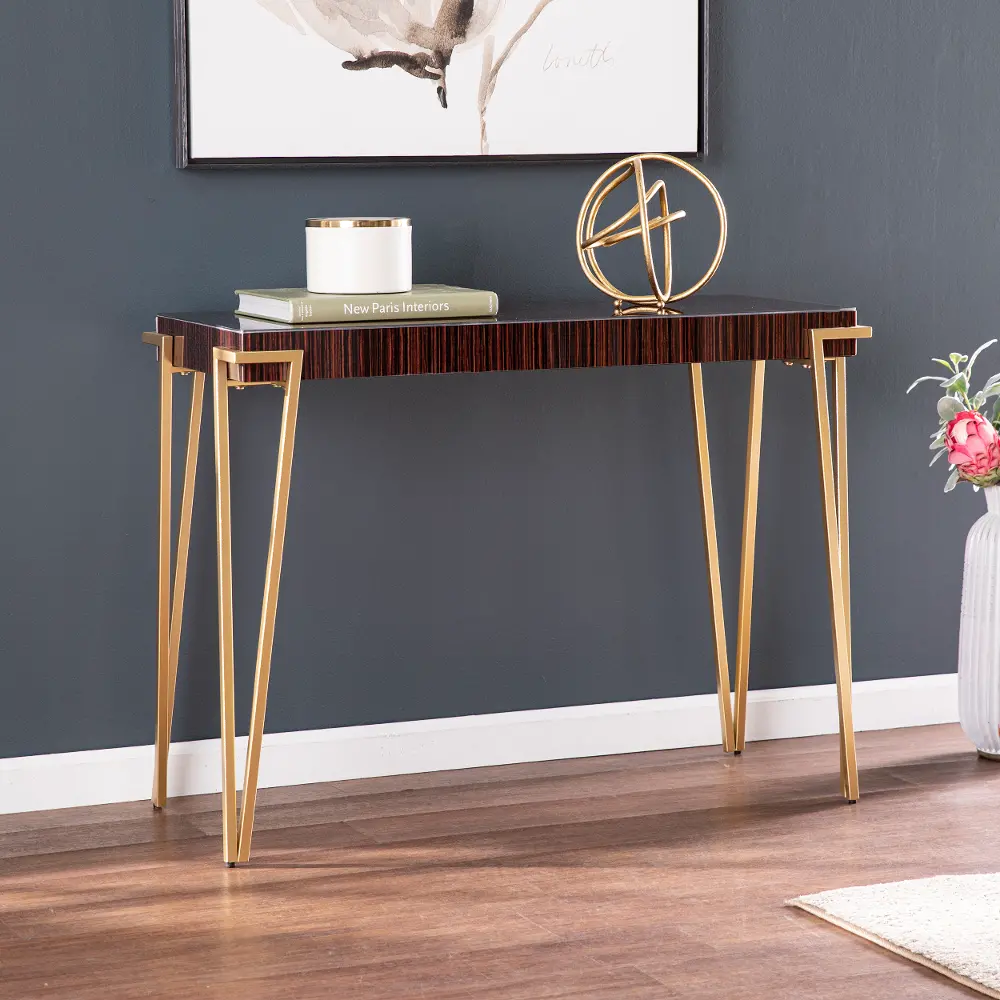 CM1143003 Brodkirk Brown & Gold Console Table-1