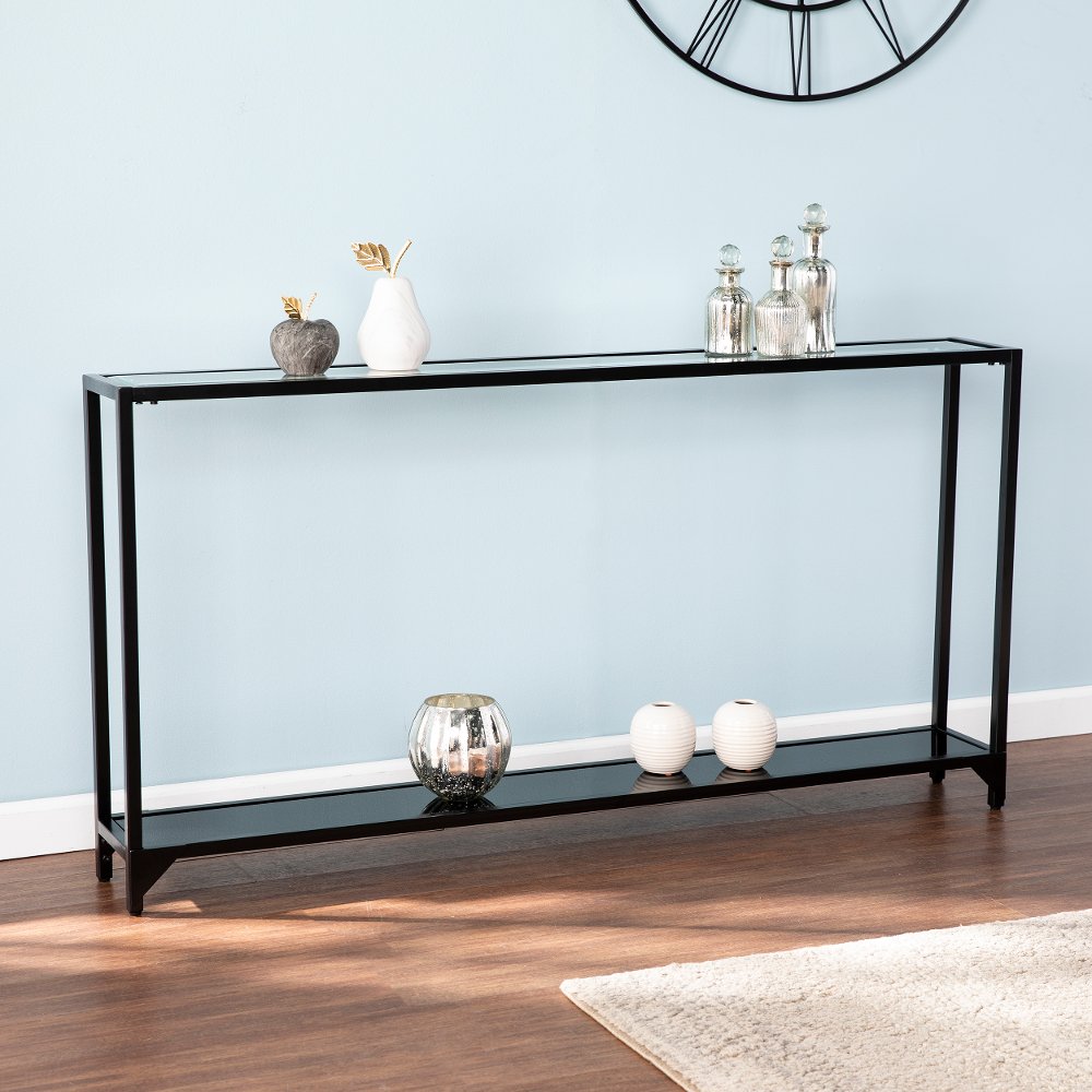 113257030 Bergen Narrow Black Metal Console Table sku 113257030