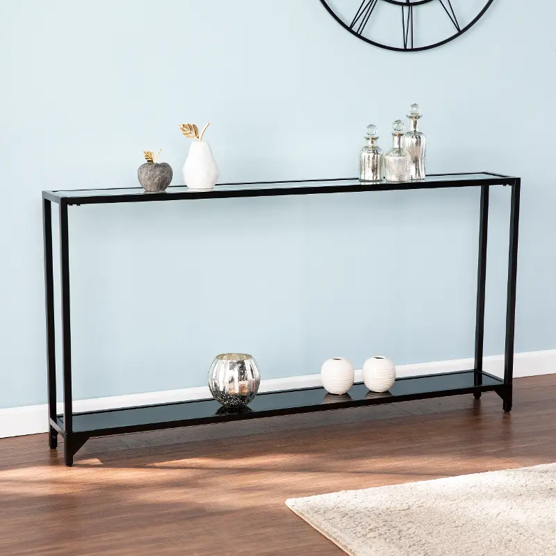 Bergen Narrow Black Metal Console Table