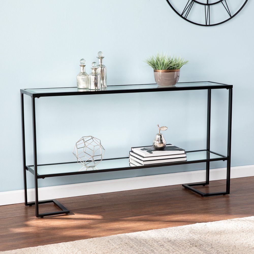 113257058 Horten Black Narrow Console Table sku 113257058