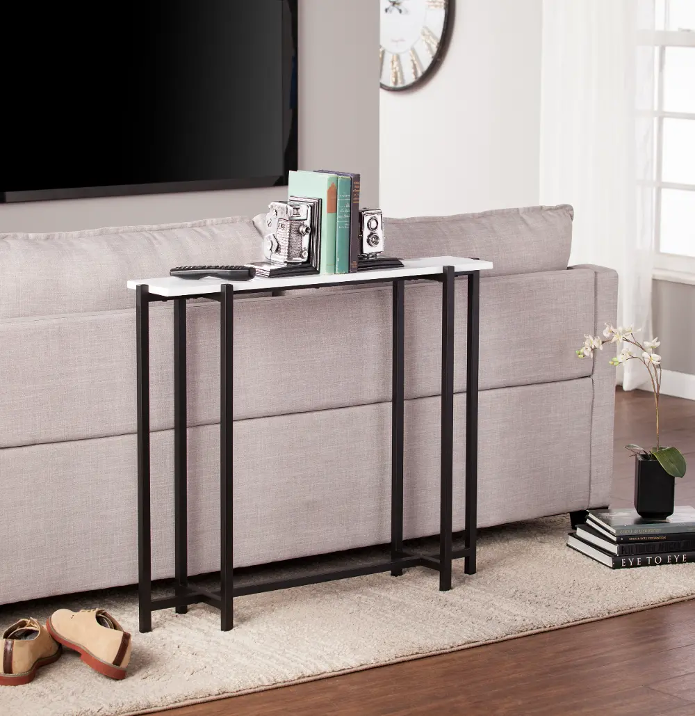 CM9299 Helena Black & White Small Console Table-2