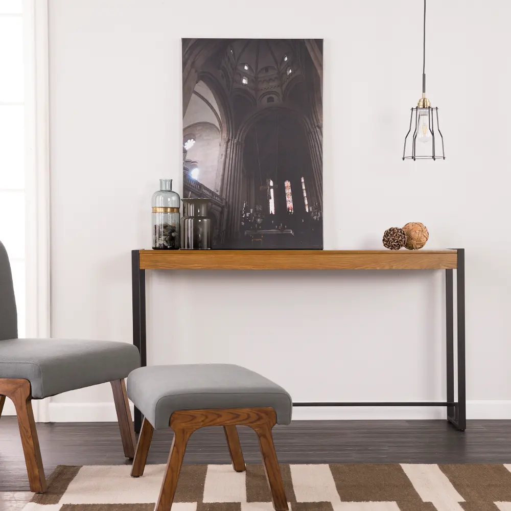 CM9913 Holly & Martin Macen Weathered Oak Console Table-2