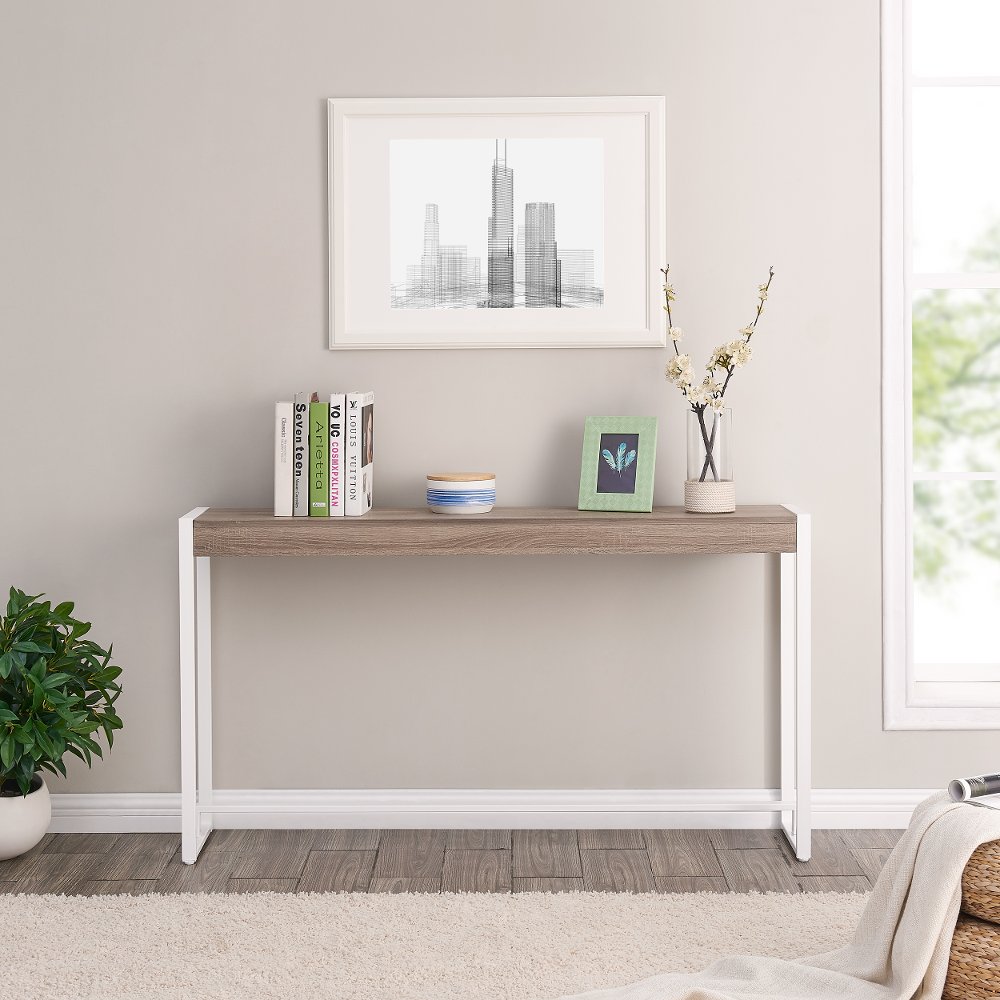 Holly & Martin Macen Mocha Gray & White Console Table