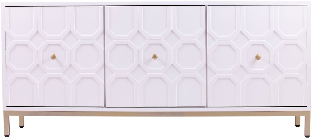 113257503 Gramdlynn White Three-Door Accent Cabinet sku 113257503