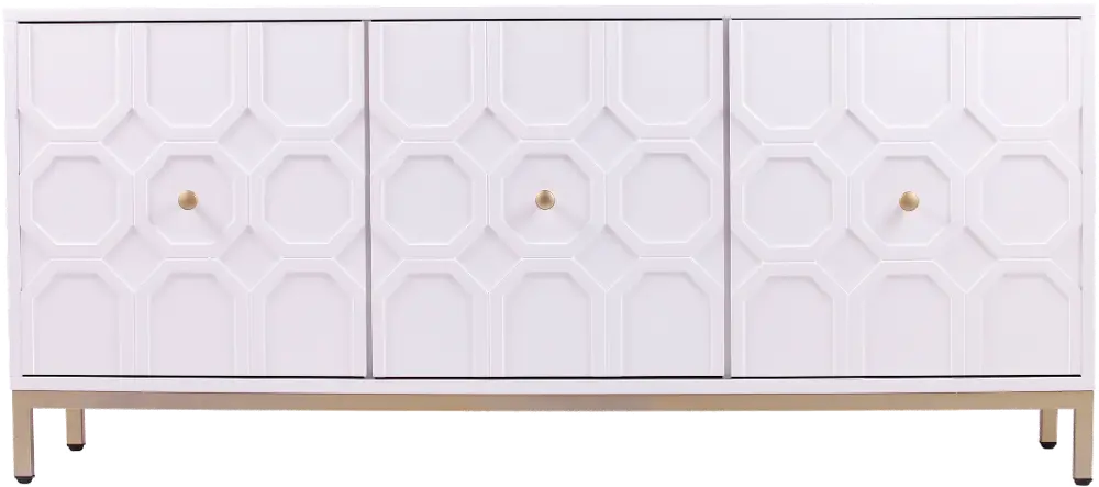 HZ1077805 Gramdlynn White Three-Door Accent Cabinet-1