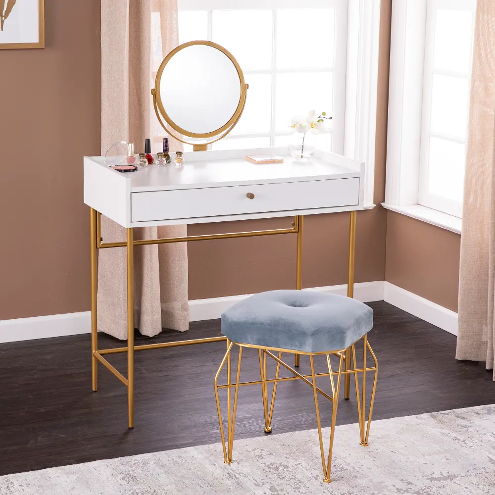 HZ1100344 Derald Vanity Table with Mirror-1