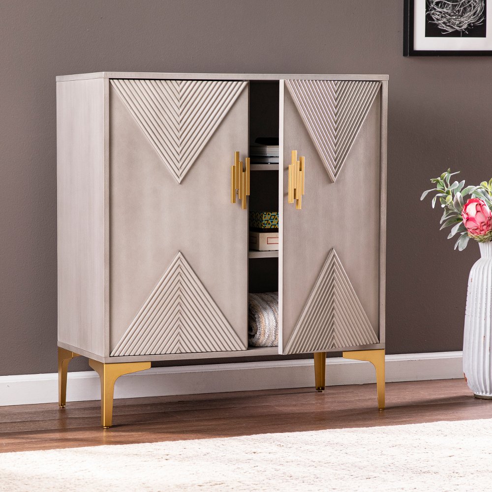 113257790 Lantara Gray Modern Storage Cabinet sku 113257790