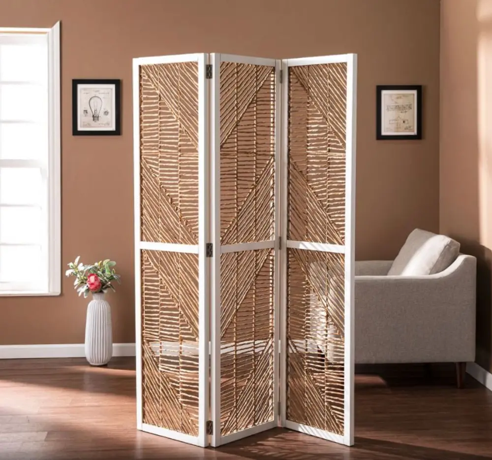 HZ1153466 Quilino Light Brown Woven Room Divider-1