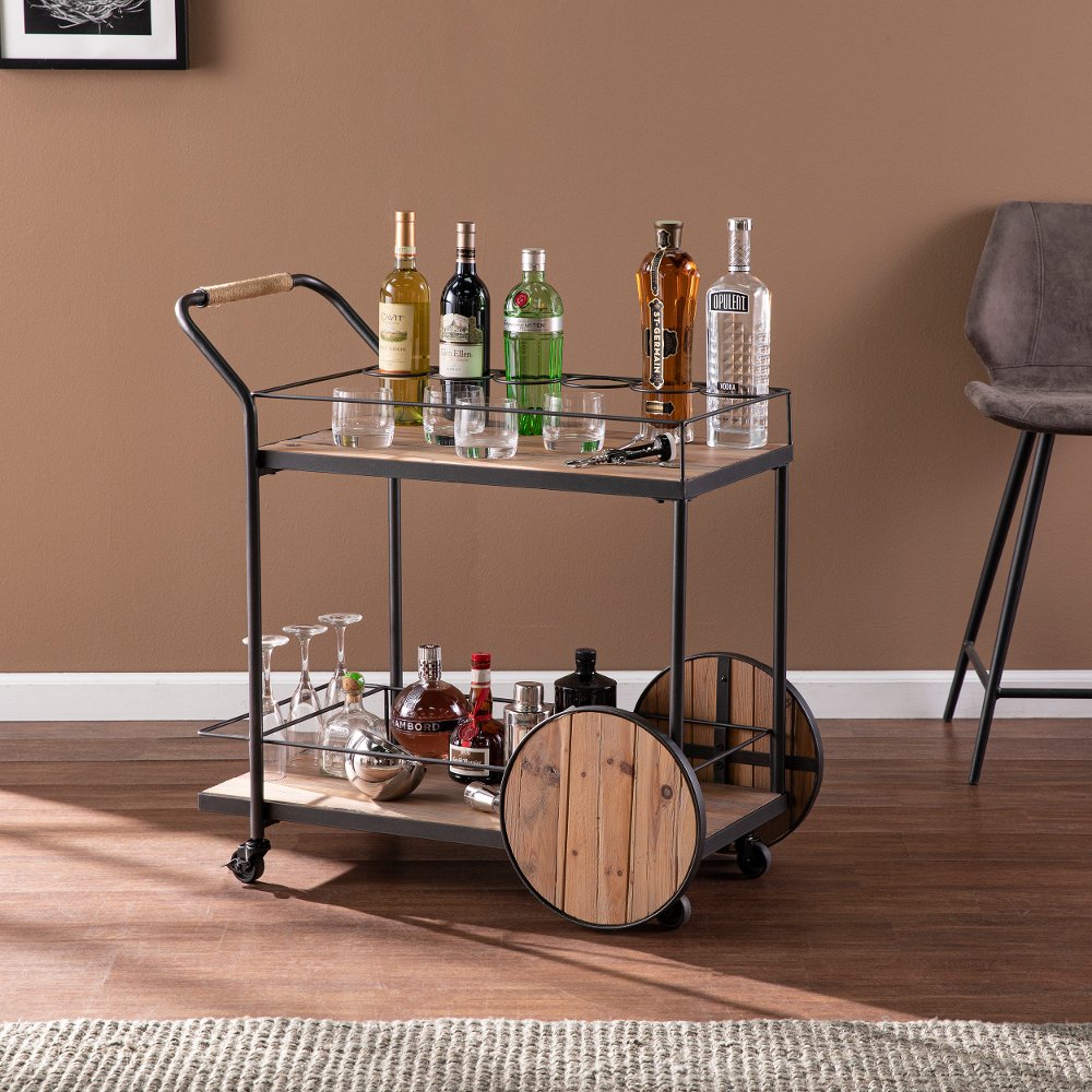 Pemton Reclaimed Wood Bar Cart