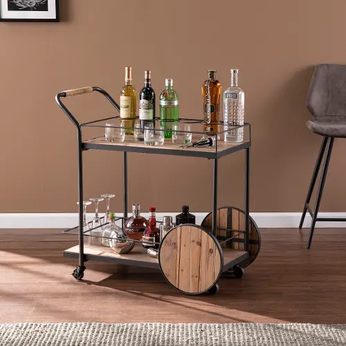 Bar cart with wine storage hot sale