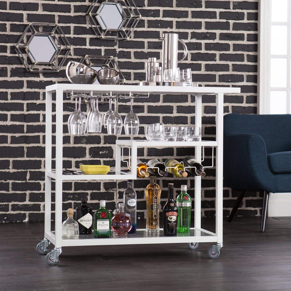 113258290 Holly & Martin Zephs White Bar Cart sku 113258290