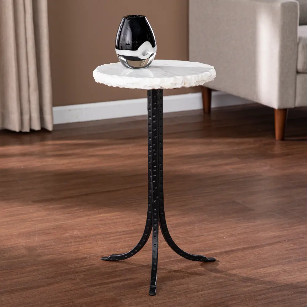 OC1097306 Grendon Round Marble-Top Accent Table-1