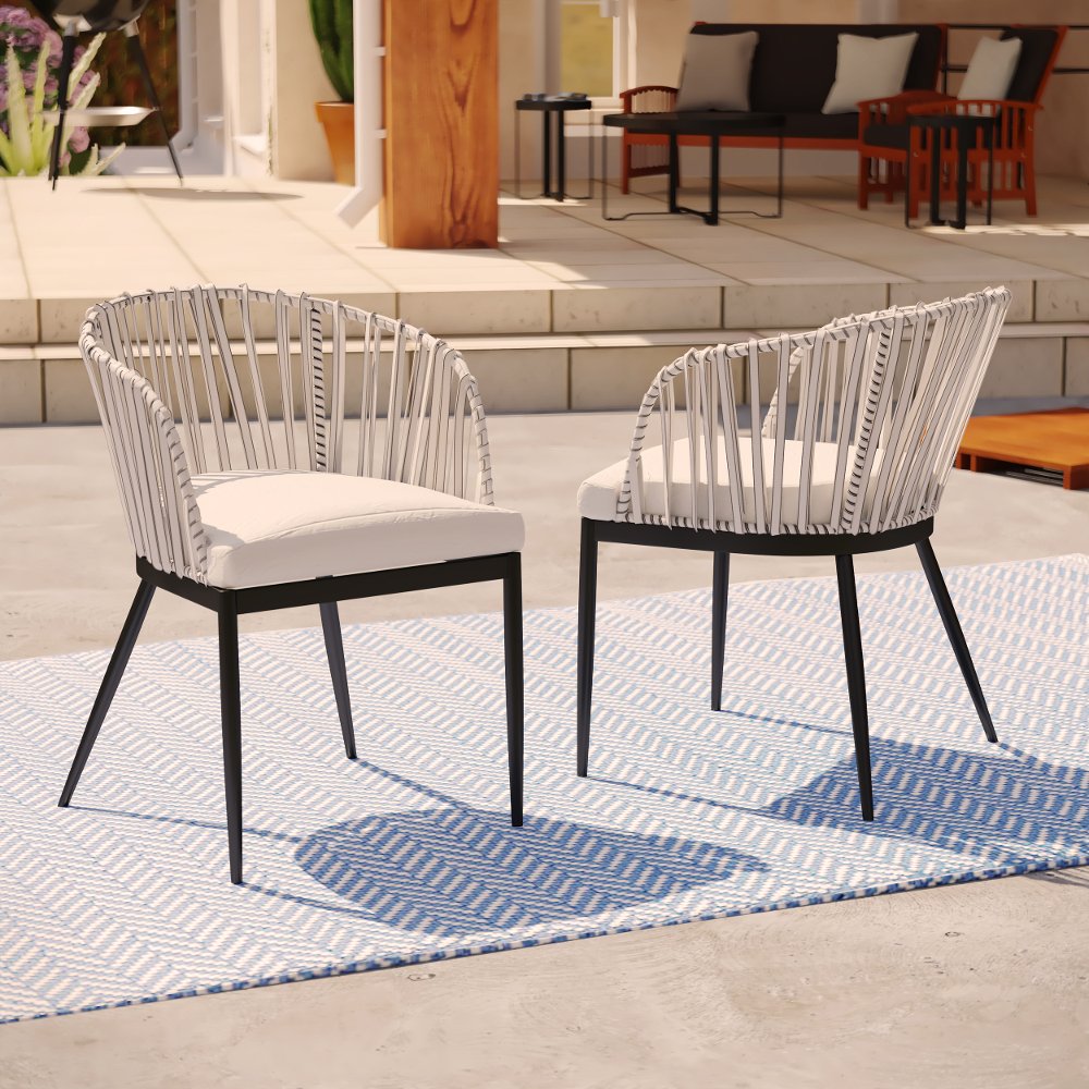 113259204 Melilani Outdoor Wicker Chairs with Cushions Set o sku 113259204