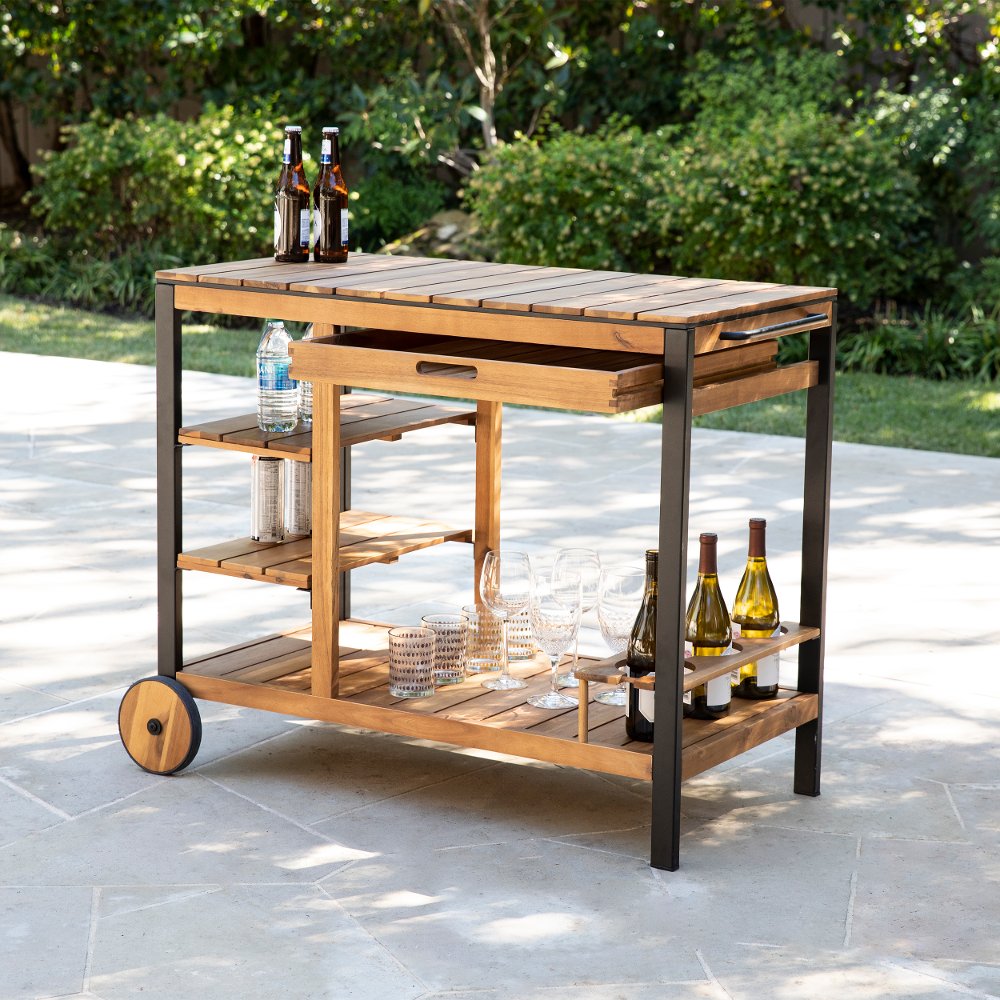 Murcott Brown Outdoor Bar Cart