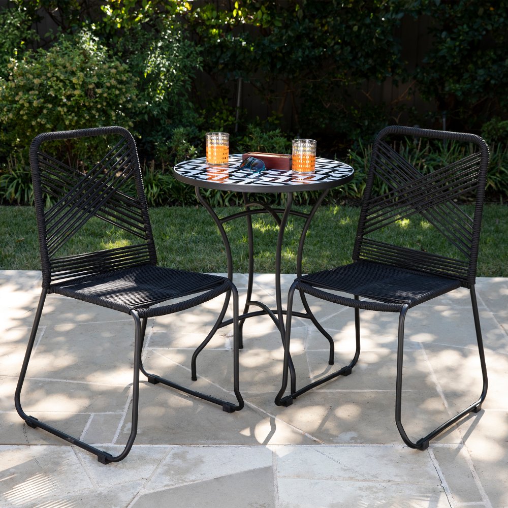 Holly & Martin Padko Outdoor Black Rope Chairs, Set of 2