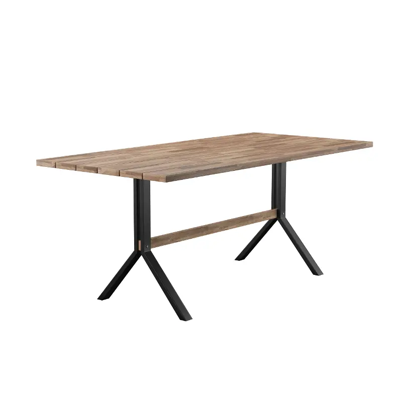 Standlake Natural Wood Slatted Outdoor Dining Table